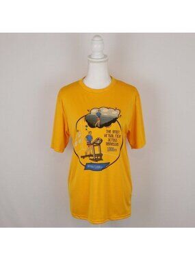 Port & Company Adult Unisex Small Yellow Graphic Crewneck Short Sleeve Tech Tee